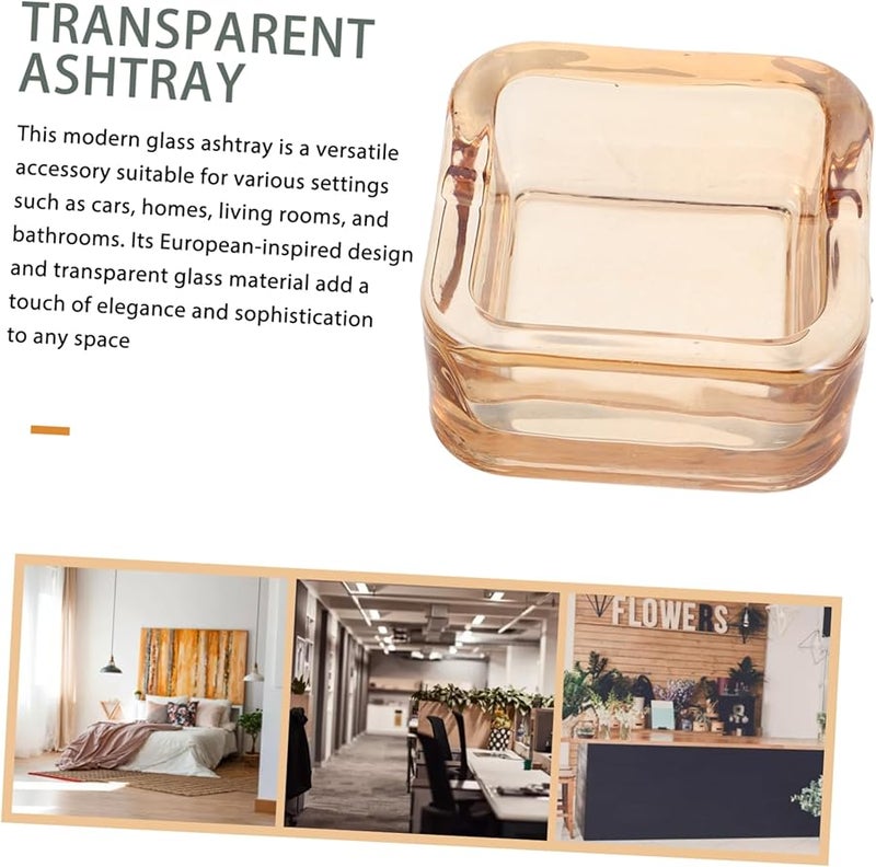 صحن رماد سيجار زجاجي بتصميم أوروبي للمنزل والمكتب والسيارة - صينية زخرفية متينة - Image 3